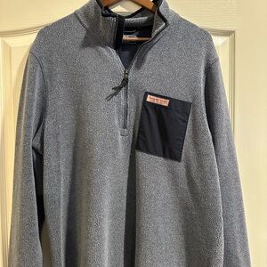 Vineyard Vines Men's Blue Zip-Up Sweater